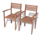 Chaises Empilables De Jardin 2 Pièces Bois De Teck Solide