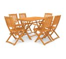 Mobilier à dîner pliable de jardin 7 pcs Bois d'acacia solide