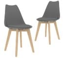 Chaises À Manger Lot De 2 Gris Plastique