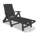 Chaise Longue Avec Repose-pied Plastique Anthracite