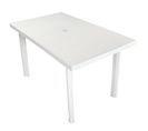 Table Rectangulaire En Pvc - 126x76x72 Cm - Blanc