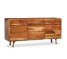 Buffet Bois Massif Avec Portes Sculptées 160 X 40 X 75 Cm