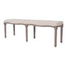 Banc Lin Bois Massif 150 X 40 X 48 Cm Blanc Crème