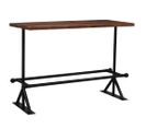 Table De Bar Bois Massif De Récupération Marron 150x70x107 Cm