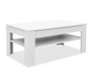 Table Basse En Aggloméré 110x65x48 Cm Blanc