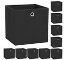 Boîte De Rangement 10 PCs Tissu Non-tissé 32x32x32 Cm Noir