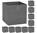 Boîte De Rangement 10 PCs Tissu Non-tissé 32x32x32 Cm Gris