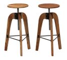 Chaises De Bar Lot De 2 Bois D'acacia Solide