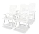 Chaises Inclinables De Jardin 4 Pièces Plastique Blanc