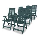 Chaises Inclinables De Jardin 6 PCs Plastique Vert