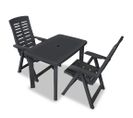 Mobilier De Bistro 3 Pièces Plastique Anthracite