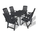 Mobilier à Dîner D'extérieur 7 Pièces Plastique Anthracite