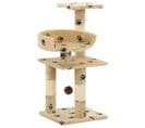 Arbre à Chat Et Griffoirs En Sisal 65 Cm Beige Motif De Pattes