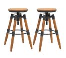 Tabourets De Bar Lot De 2 Bois De Sapin Solide