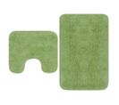 Jeu De Tapis De Salle De Bain 3 PCs Tissu Vert