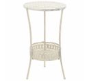 Table De Bistro Style Vintage Ronde Métal 40 X 70 Cm Blanc