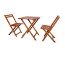 Mobilier De Bistro Pliable 3 PCs Bois D'acacia Solide