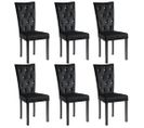 Chaises à Manger Lot De 6 Noir Velours