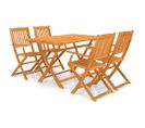 Salon De Jardin Pliable En Accacia -  120x70x74 Cm - Naturel