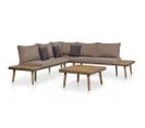 Salon De Jardin 4pcs Et Coussins Bois D'acacia Solide Marron