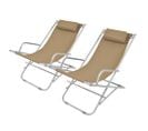 Chaises Inclinables De Terrasse 2 PCs Acier Taupe