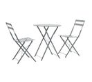 Mobilier De Bistro 3 PCs Acier Gris