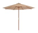 Parasol D'extérieur Avec Mât En Bois 300 Cm Taupe