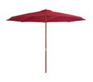 Parasol Avec Mât En Bois 350 Cm Bordeaux