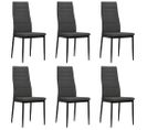 Chaises À Manger Lot De 6 Gris Foncé Tissu