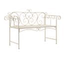 Banc De Jardin 132 Cm Métal Antique Blanc