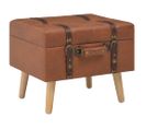 Tabouret de rangement 40 cm marron pâle similicuir