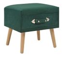 Table De Chevet Vert 40x35x40 Cm Velours