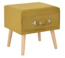 Table De Chevet Moutarde 40x35x40 Cm Velours