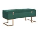 Banc Avec Compartiment De Rangement 105 Cm Vert Velours