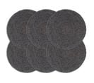 Napperons 6 PCs Gris Foncé Plain 38 Cm Rond Jute