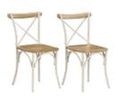 Chaises À Dossier Croisé Lot De 2 Blanc Bois De Manguier Solide