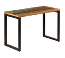 Table À Dîner 115x55x76 Cm Bois De Récupération Solide Et Acier