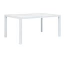 Table De Jardin Blanc 150x90x72 Cm Plastique Aspect De Rotin