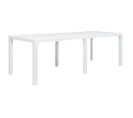 Table De Jardin Blanc 220x90x72 Cm Plastique Aspect De Rotin