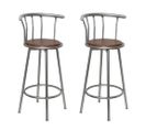 Tabourets De Bar Lot De 2 Marron Acier