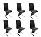 Chaises De Salle À Manger 6 PCs Noir Similicuir