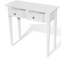 Table De Console Et Coiffeuse Avec 2 Tiroirs Blanc