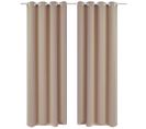 2 PCs Rideau Blackout Occultant Crème Avec Oeillets En Métal 135x245cm