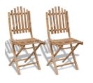 Chaises Pliables De Jardin 2 PCs Bambou