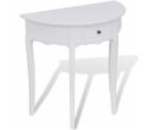 Table Console Avec Tiroir Demi-ronde Blanc