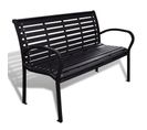 Banc De Jardin Au Style Industriel - 125x60.5x80.5 Cm  - Noir