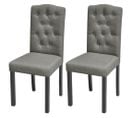 Vidaxl Chaises à Manger Lot De 2 Avec Dossier Gris Tissu Siège De Cuisine Meuble De Repas Intérieur