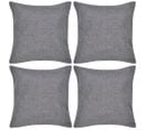 Housses De Coussin 4 PCs Aspect De Lin Anthracite 50x50 Cm