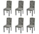 Chaises À Manger Lot De 6 Gris Tissu