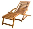 Transat Avec Repose Pied En Bois D'acacia - 150x70x69 Cm - Marron Foncé